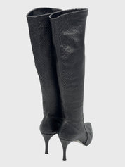 Rene Caovilla  Pointed-Toe Python-Embossed Stiefel EU 39.5 Schwarz - Image 4