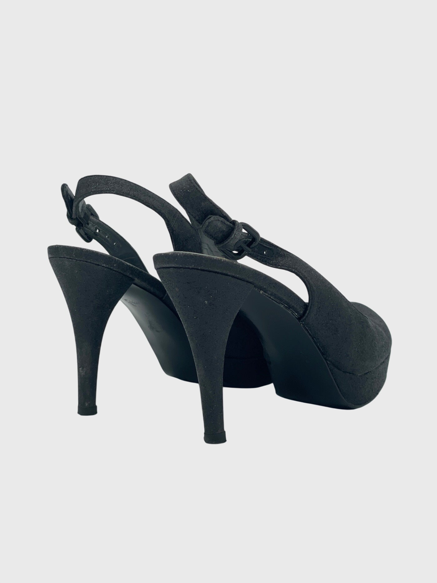 Stuart Weitzman Glitter Platform Slingback EU 38 Schwarz - Image 4