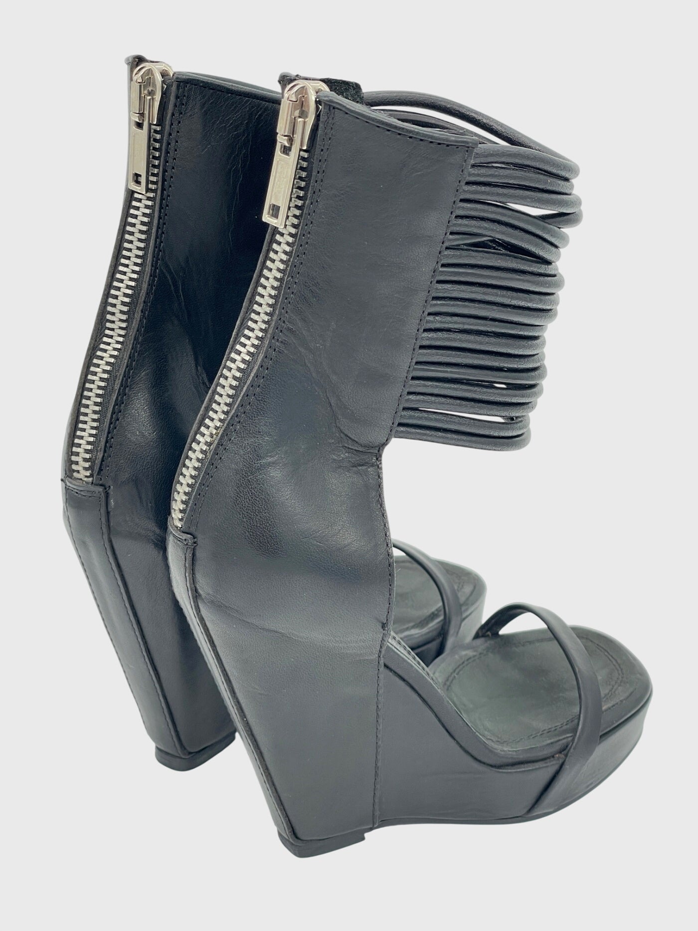 Rick Owens Slave Wedge Sandale mit Absatz EU 35 Schwarz - Image 4