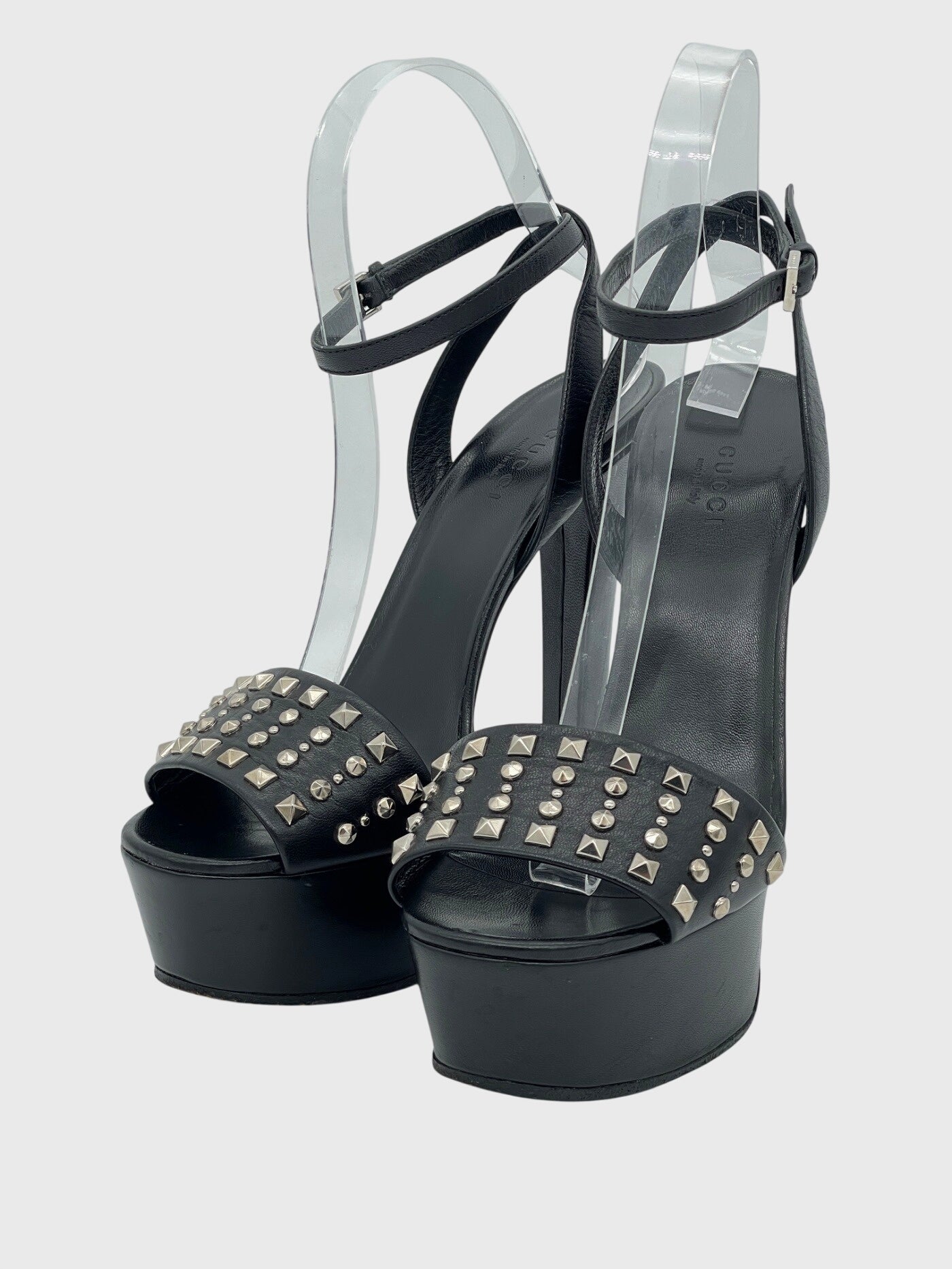 Gucci Leila Ankle Strap Sandale mit Absatz EU 37.5 Schwarz - Image 3
