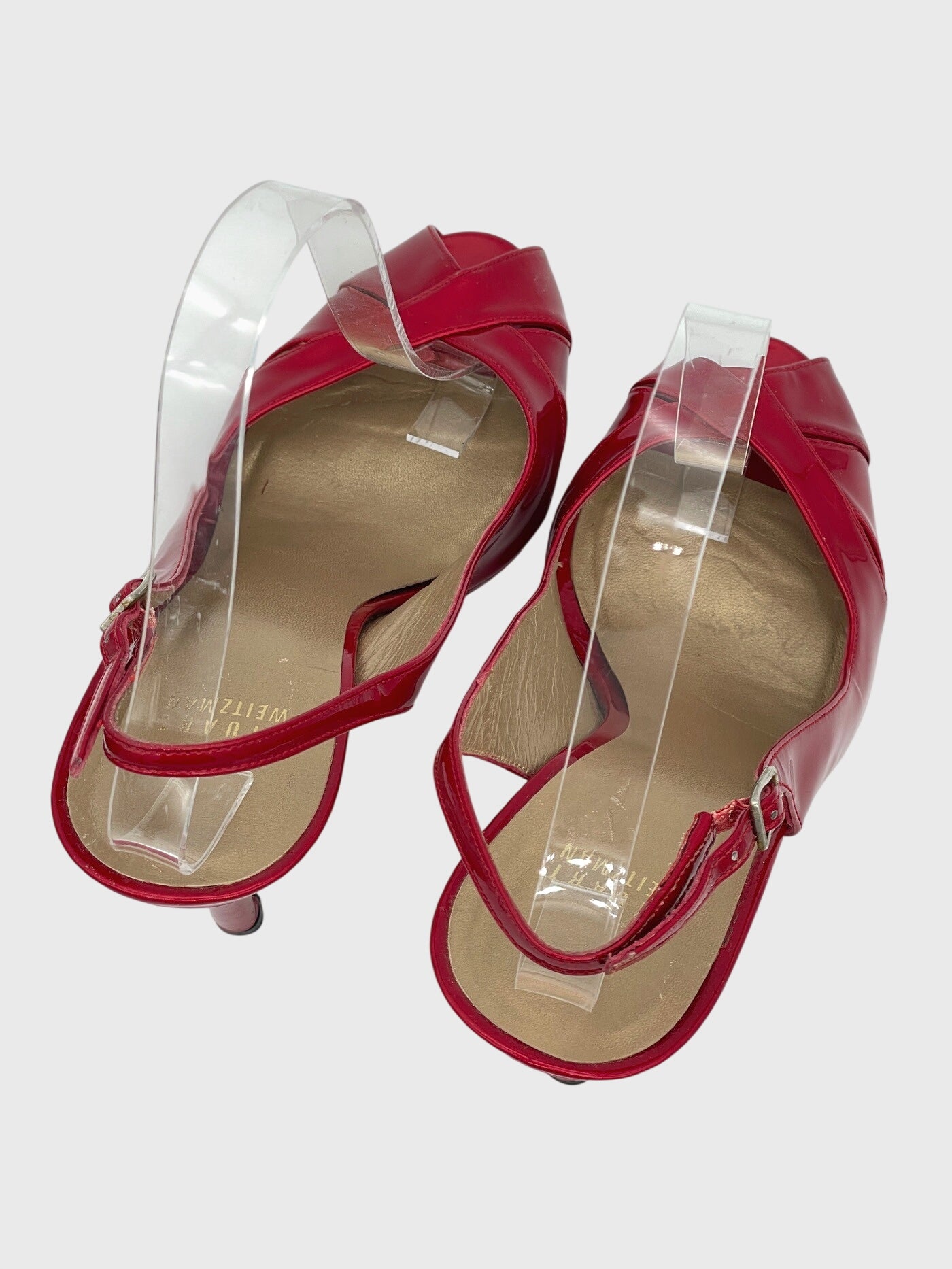 Stuart Weitzman Peep Toe Slingback EU 39.5 Rot - Image 4