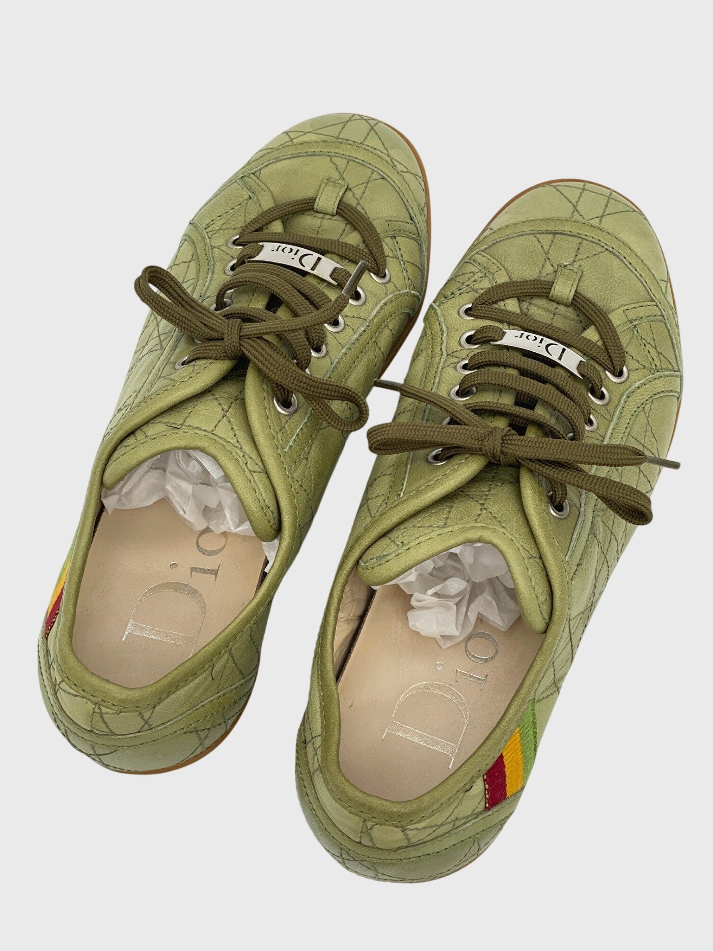 Dior Cannage Rastafari Low Top Sneaker EU 38.5 Grün - Image 4