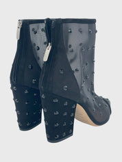 Sergio Rossi Crystal Mesh Ankle Boot EU 38 Schwarz - Image 4