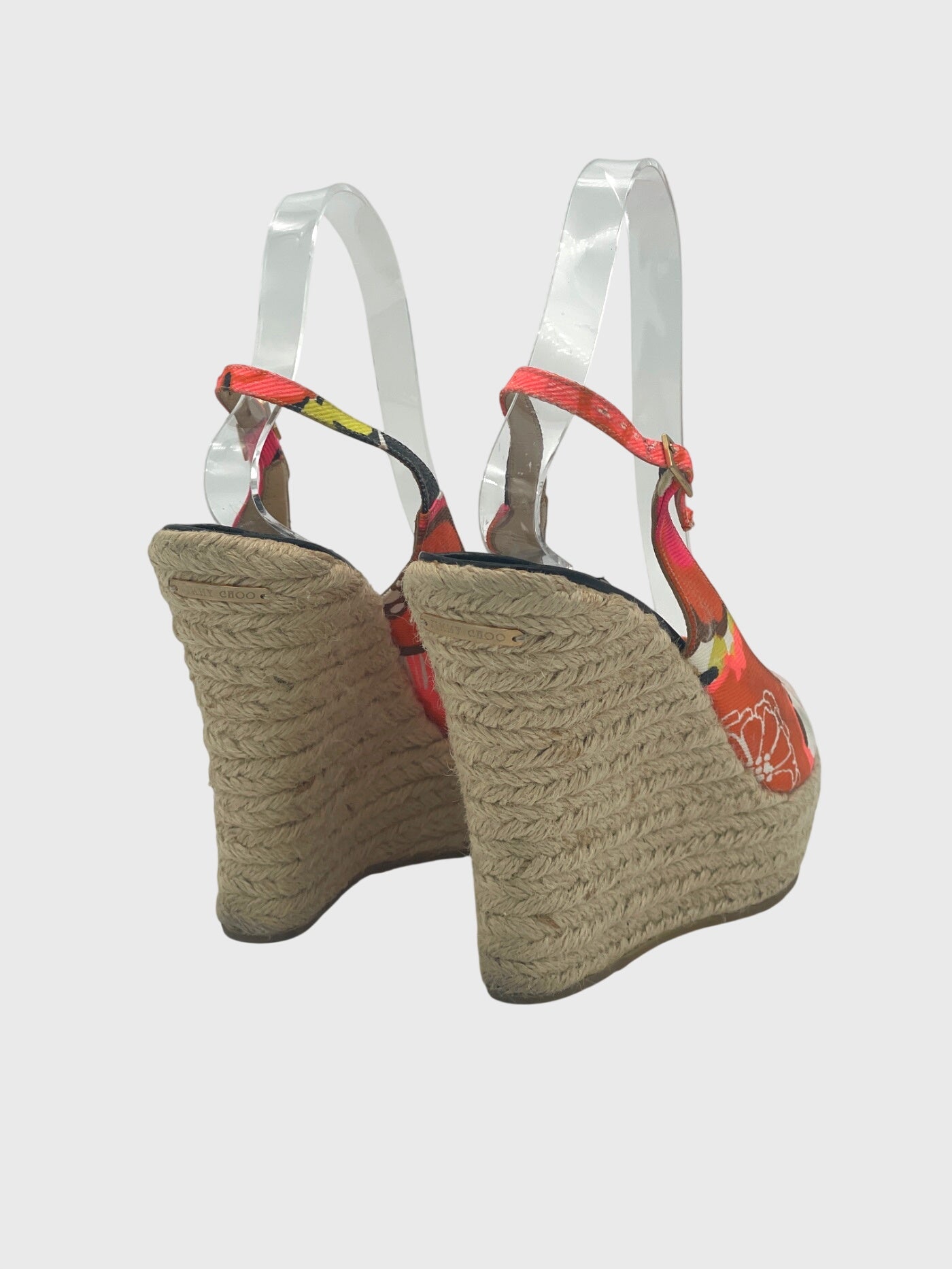 Jimmy Choo Canvas-Espadrilles Sandale mit Absatz EU 38 Mehrfarbig - Image 4