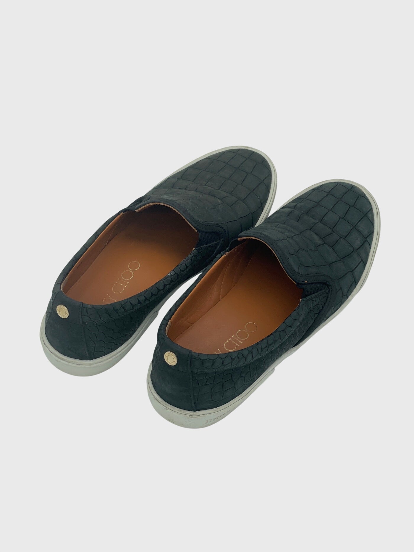 Jimmy Choo Crocodile-Leather Slip-On Sneaker EU 37 Schwarz - Image 4