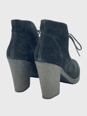 Prada Suede Lace-Up Platform Ankle Boot EU 37 Schwarz - Image 4