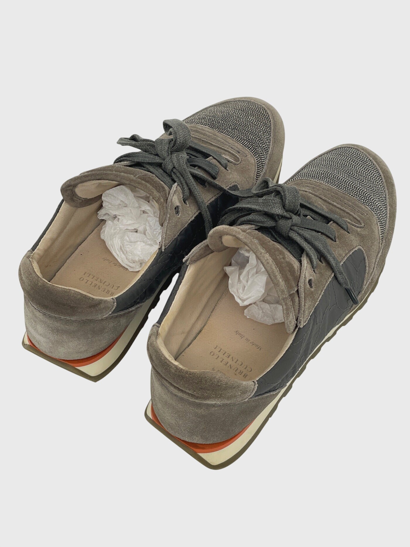 Brunello Cucinelli Monili-Besatz Low Top Sneaker EU 39.5 Braun - Image 4