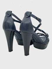 Tod's Platform Sandale mit Absatz EU 36 Blau - Image 4