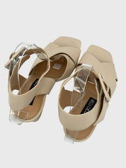 Sergio Rossi Leder Sandale mit Absatz EU 39 Beige - Image 4
