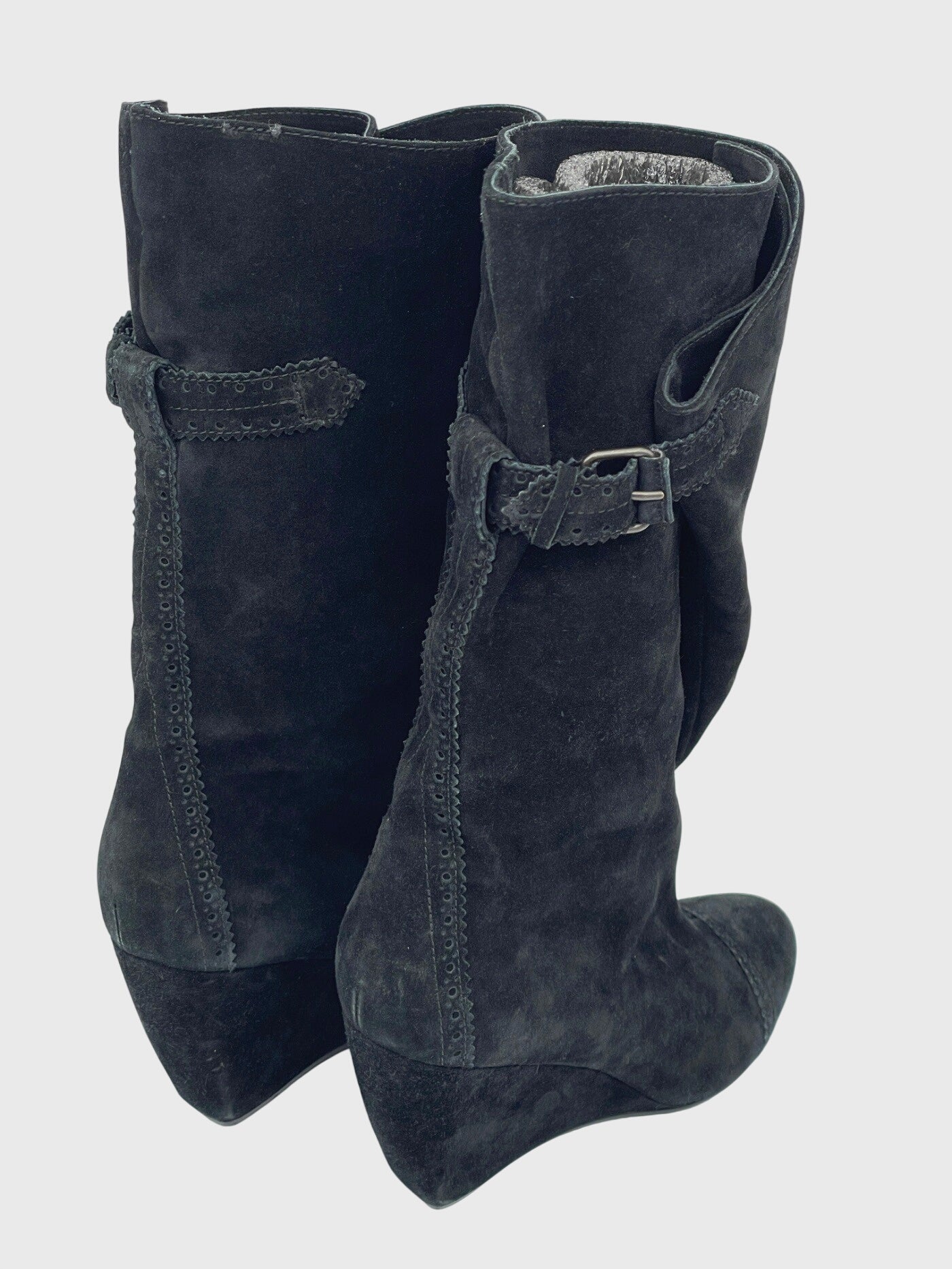 Balenciaga Suede Wedge Stiefel EU 38.5 Schwarz - Image 4