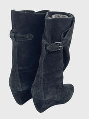 Balenciaga Suede Wedge Stiefel EU 38.5 Schwarz - Image 4