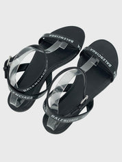 Balenciaga Logo Strap Flache Sandale EU 39 Schwarz - Image 4