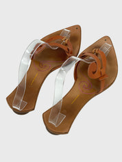 Etro Leather Zehensteg Sandale EU 38 Braun - Image 4