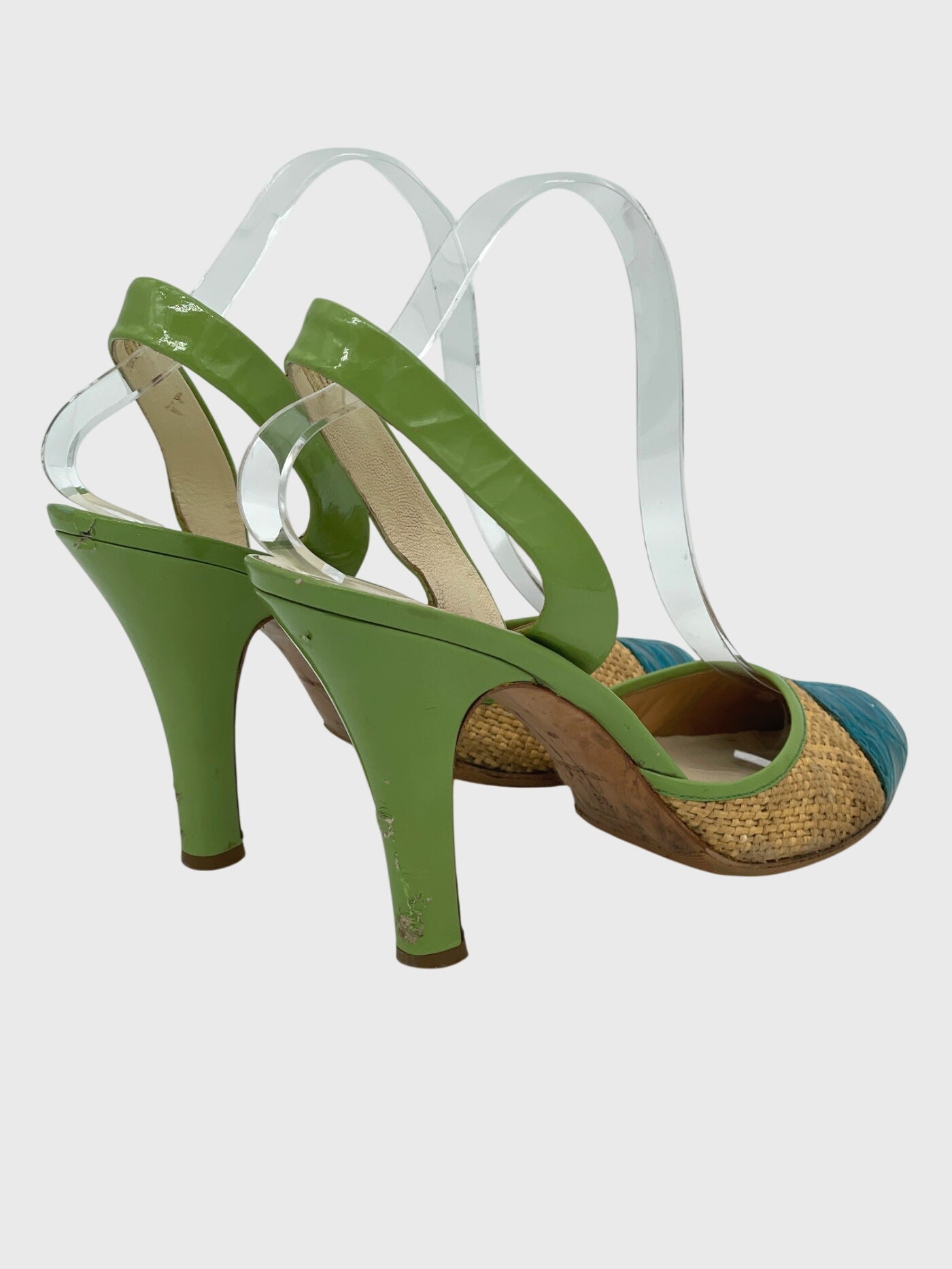 Prada Cap Toe Slingback EU 38 Mehrfarbig - Image 4