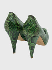 Bally Epika Genuine Python Plateau Pump EU 39.5 Grün - Image 4