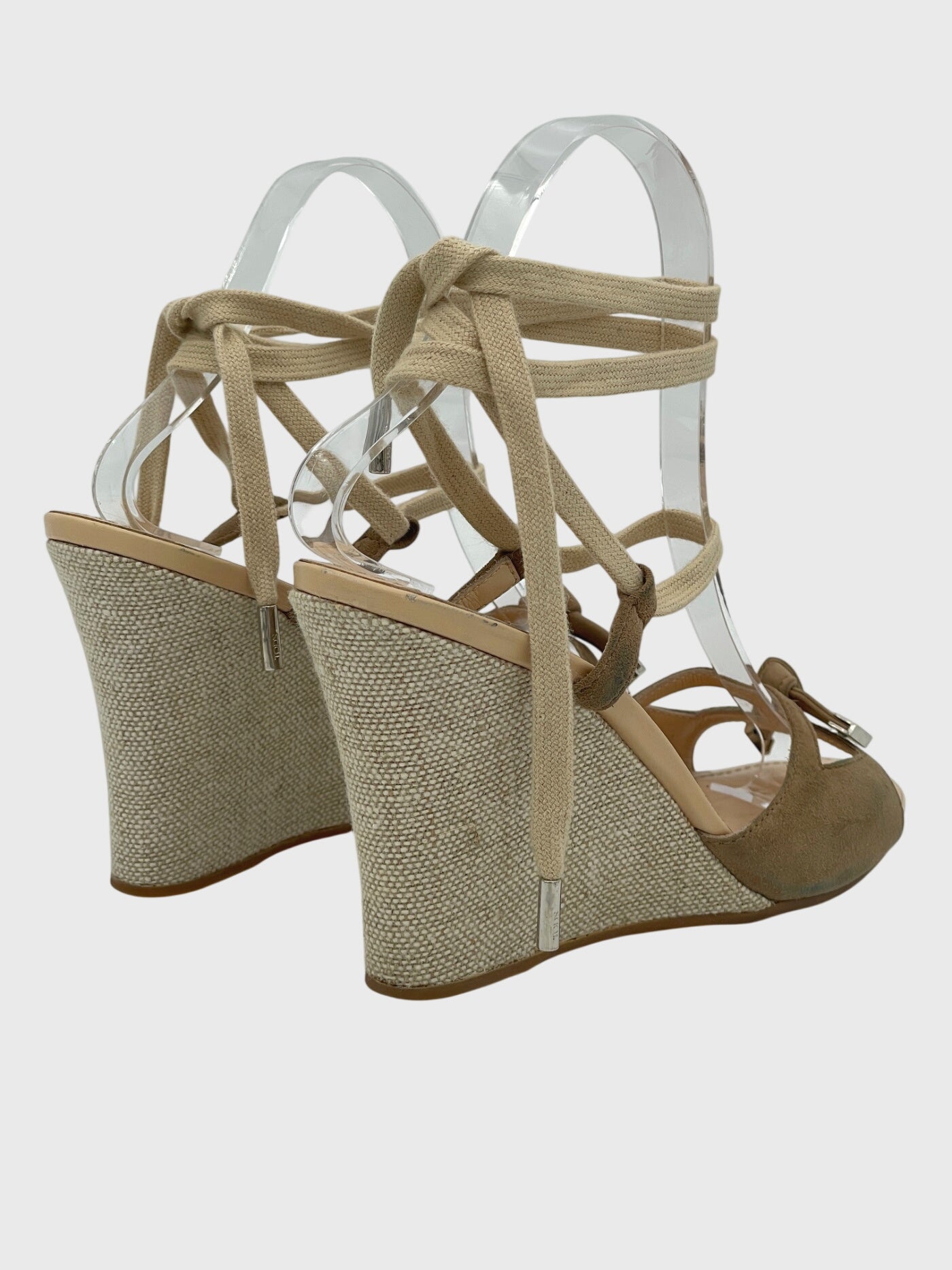 Tod's Wedge Lace-Up Sandale mit Absatz EU 38.5 Beige - Image 4