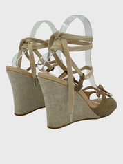 Tod's Wedge Lace-Up Sandale mit Absatz EU 38.5 Beige - Image 4