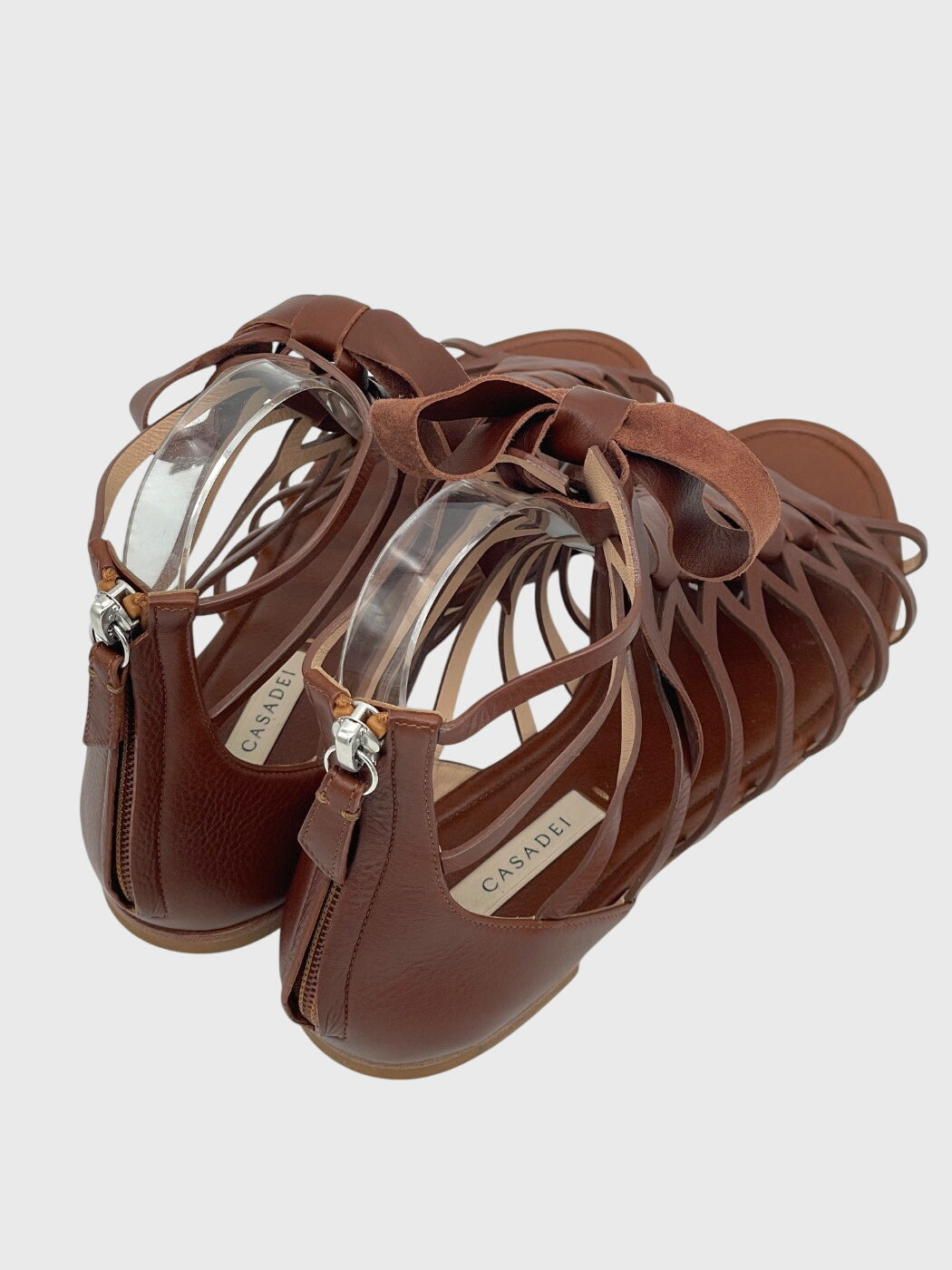 Casadei Tacco Flache Sandale EU 38.5 Braun - Image 4