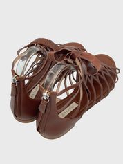 Casadei Tacco Flache Sandale EU 38.5 Braun - Image 4