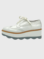 Prada Spazzolato Brogue Oxford EU 36 Weiß
