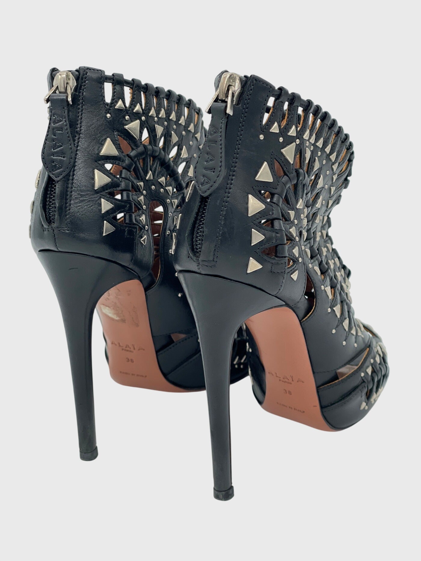 Alaïa Vienne Studded Laser-Cut Sandale mit Absatz EU 38 Schwarz - Image 4