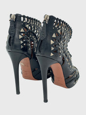 Alaïa Vienne Studded Laser-Cut Sandale mit Absatz EU 38 Schwarz - Image 4