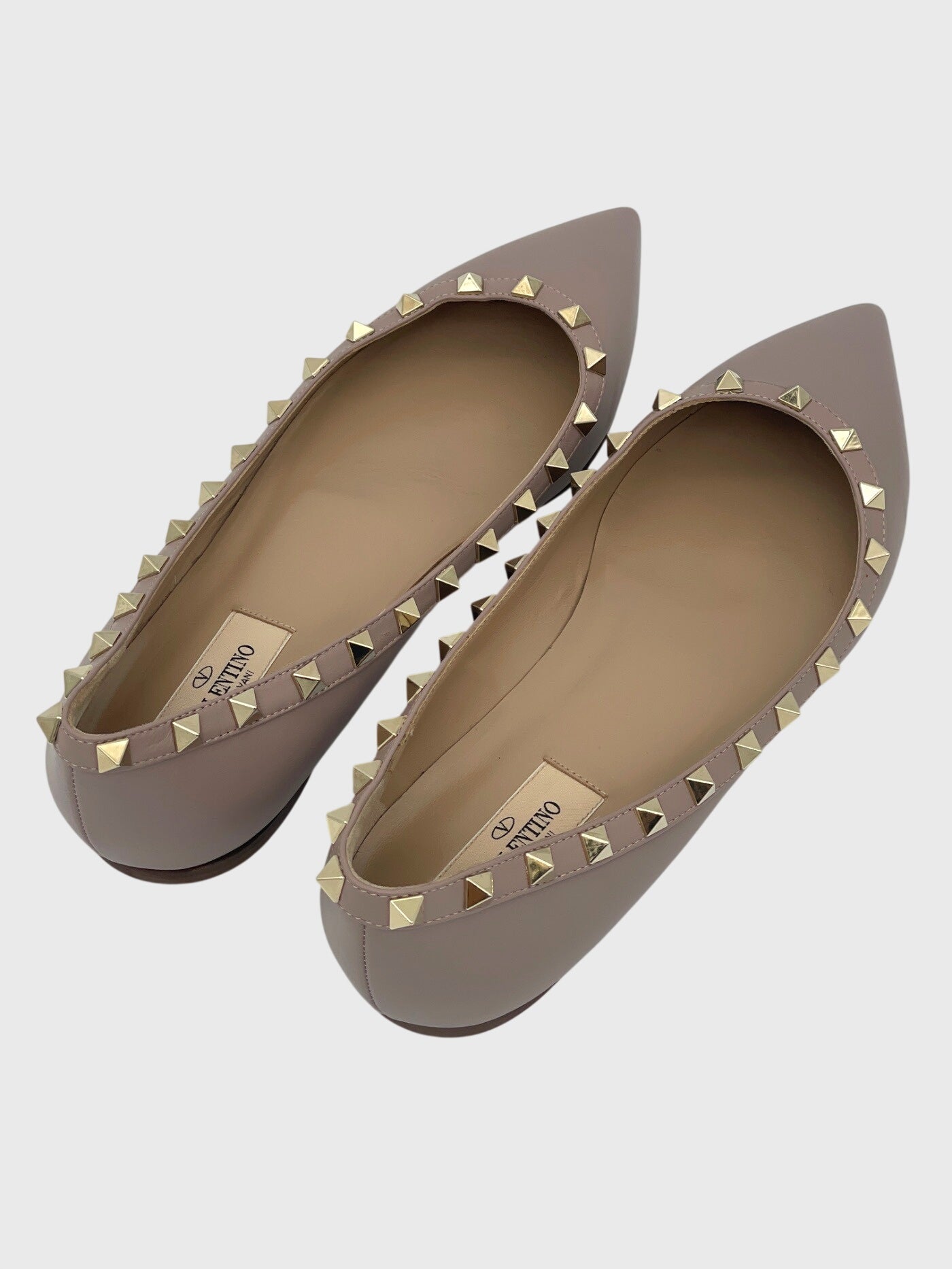 Valentino Garavani Rockstud Ballerina EU 40 Beige - Image 3