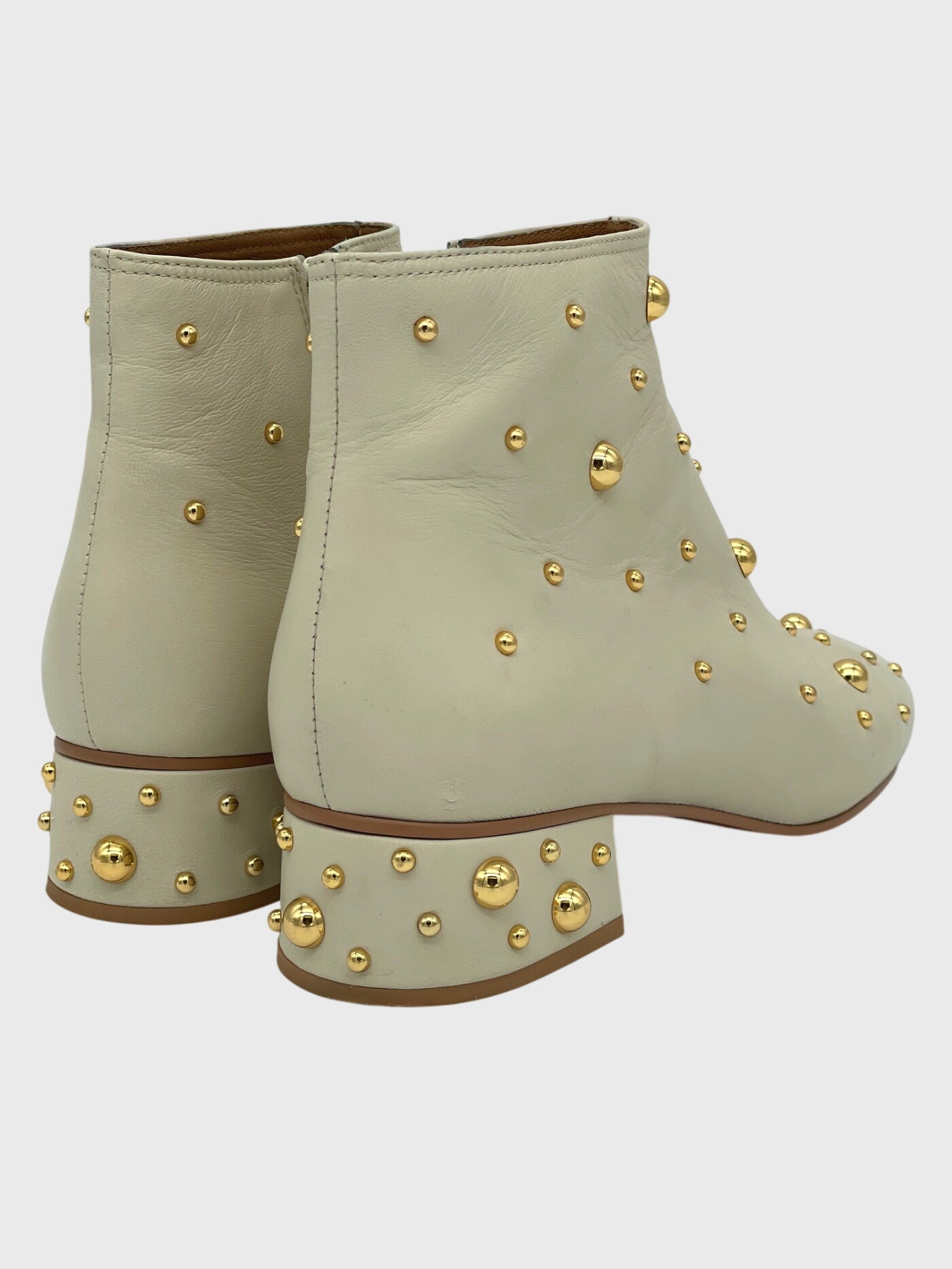 See by Chloe leather Ankle Boot EU 39.5 Beige - Image 4