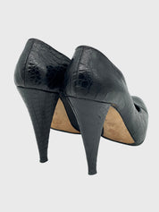 Bally Croc-Embossed Platform Plateau Pump EU 40 Schwarz - Image 4