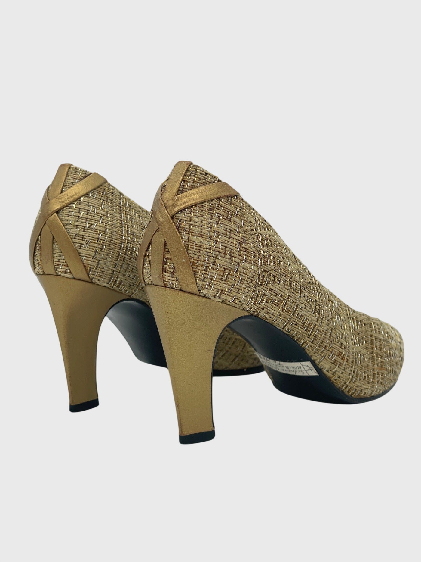 Stuart Weitzman Woven Lame Pump EU 38 Metallic - Image 4