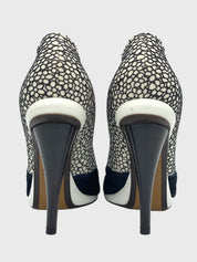 Fendi Polka Dot Fur Trim Pump EU 38.5 Mehrfarbig - Image 5
