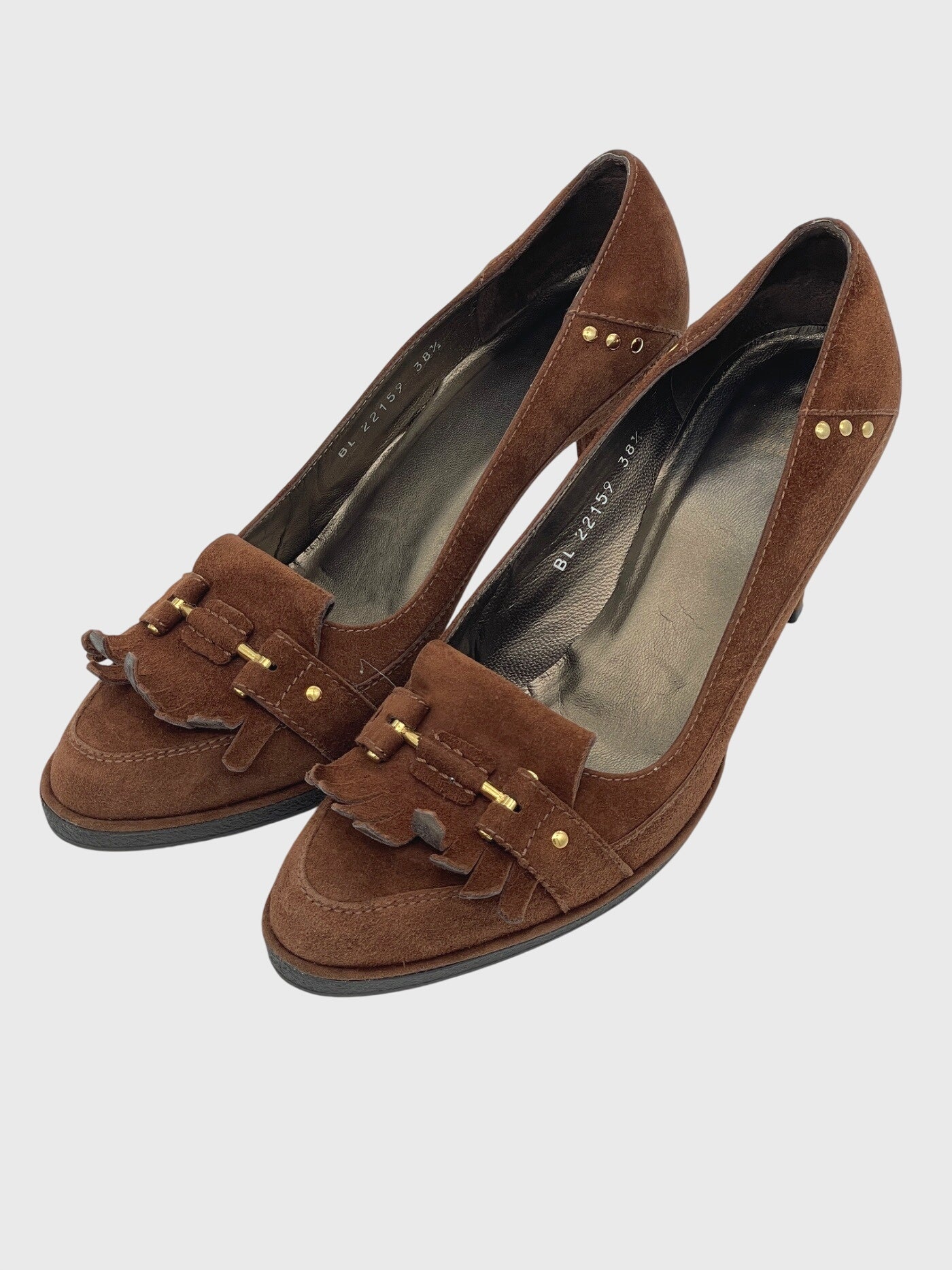 Stuart Weitzman Kiltie Studded Pump EU 38.5 Braun