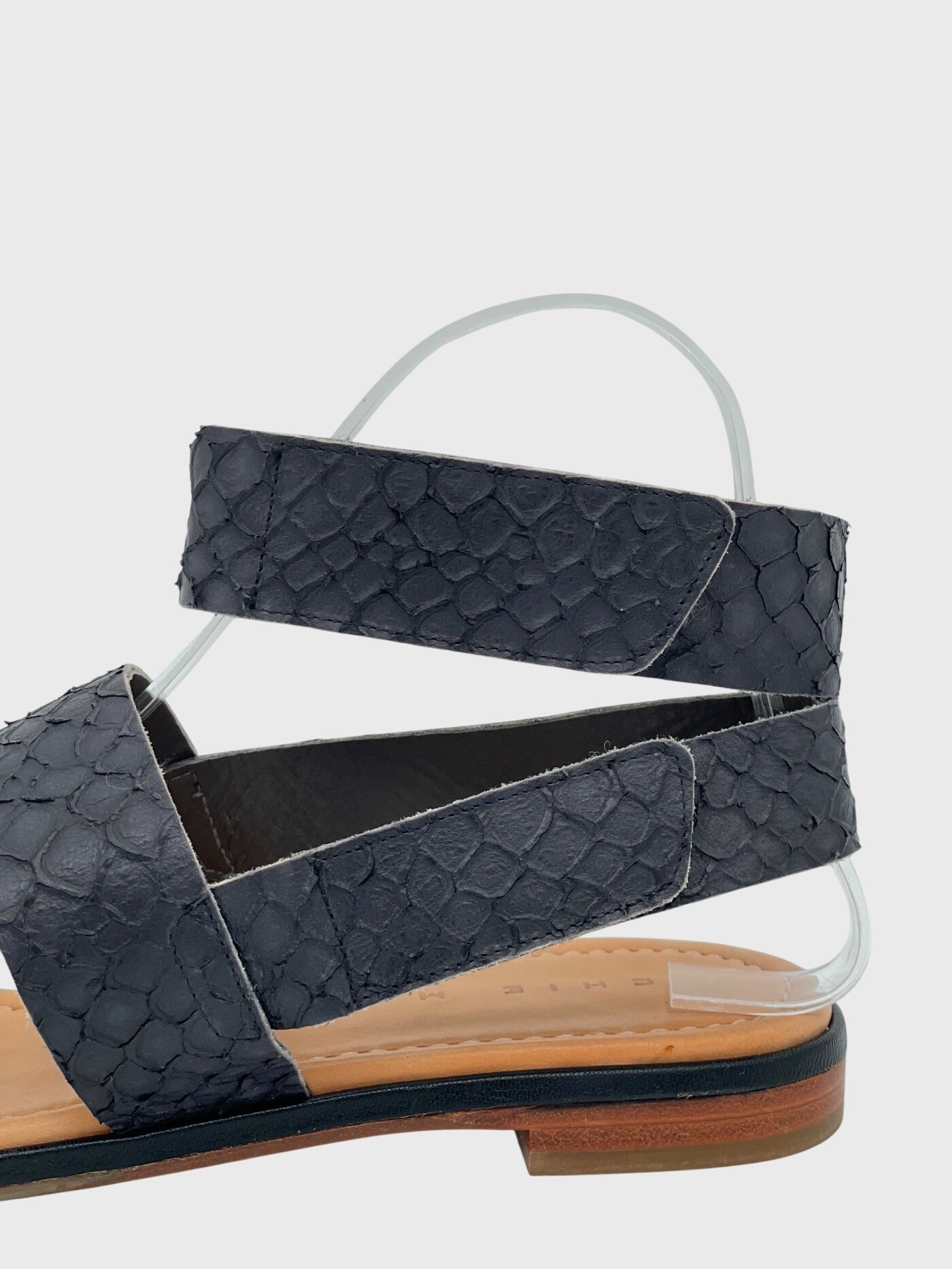 Chie Mihara Leather Flache Sandale EU 38 Schwarz - Image 5