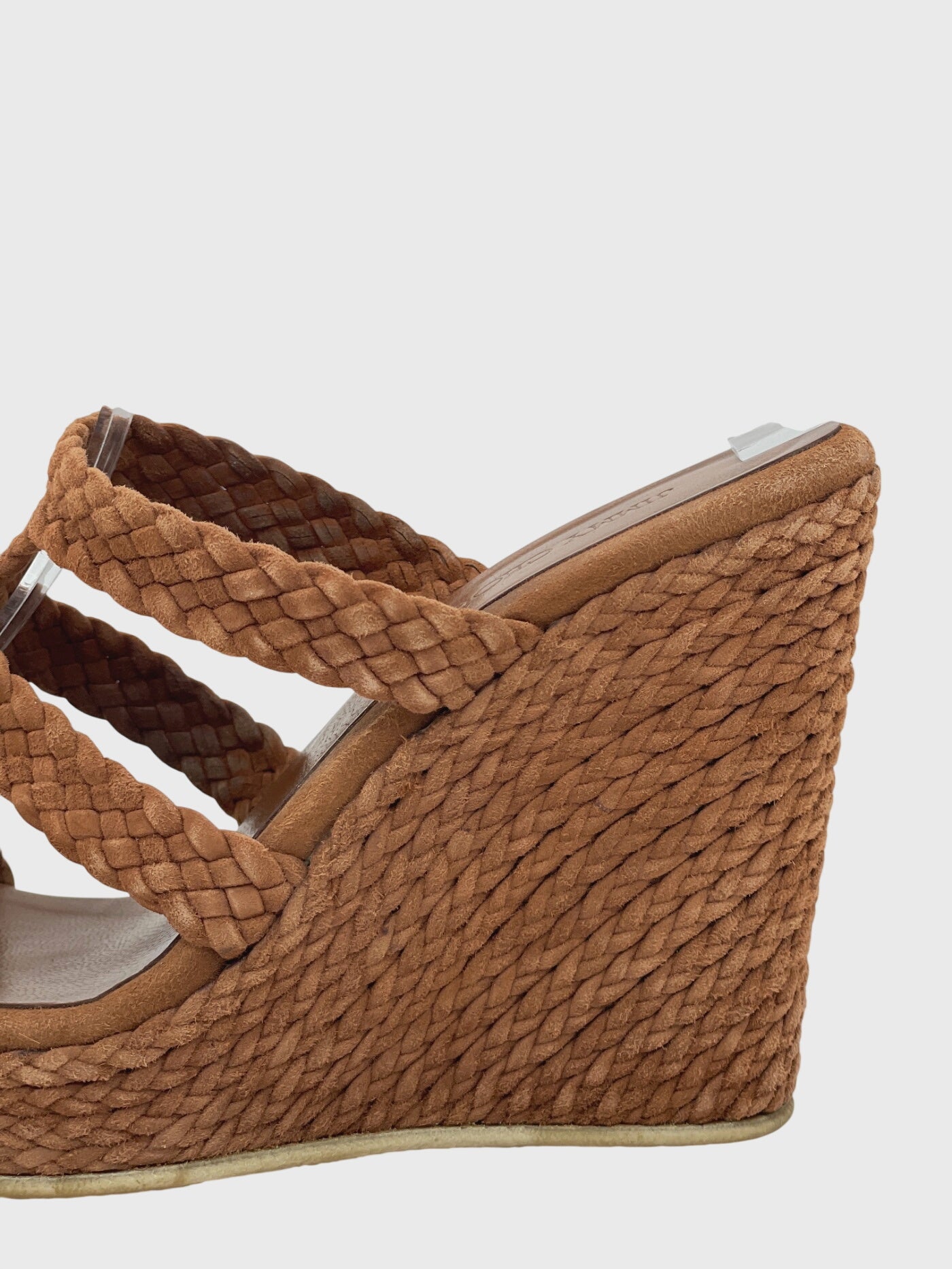 Jimmy Choo Suede Sandale mit Absatz EU 38 Braun - Image 5