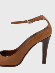 Ralph Lauren Ankle Strap Leather Pump EU 38 Braun - Image 5