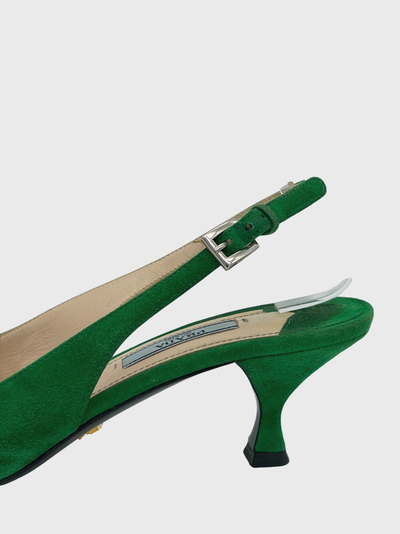Prada Suede Slingback EU 38.5 Grün - Image 5
