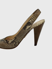 Prada Python Peep-Toe Slingback EU 37 Animalprint - Image 5
