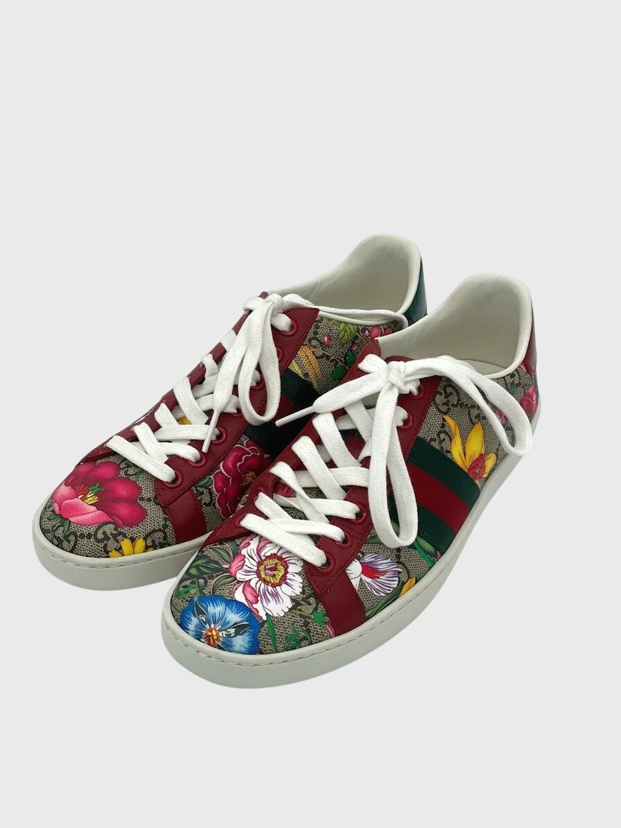 Gucci Ace GG Floral Low Top Sneaker EU 36.5 Mehrfarbig