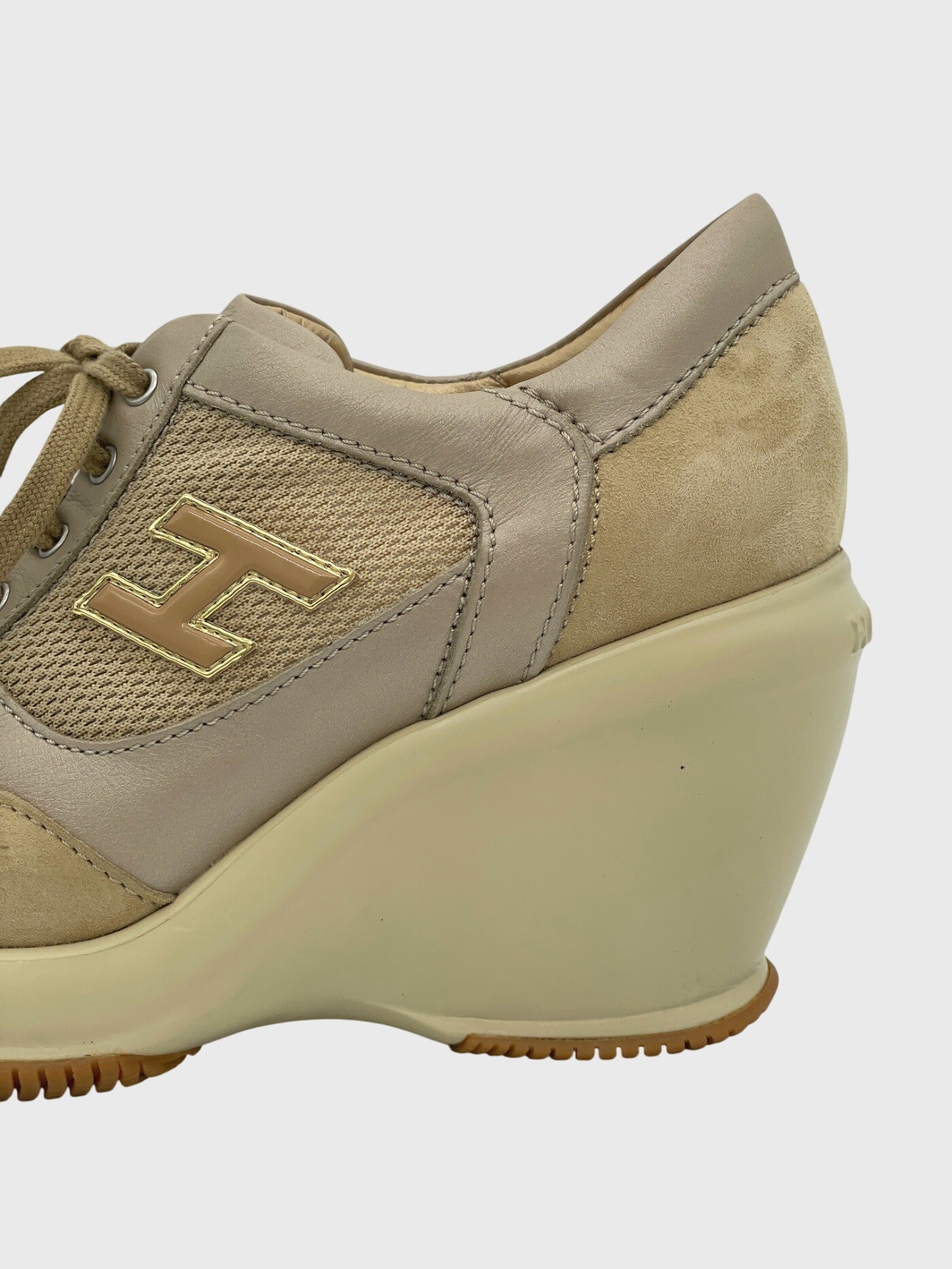 Hogan Attractive Wedge Platform Sneaker EU 37 Beige - Image 5