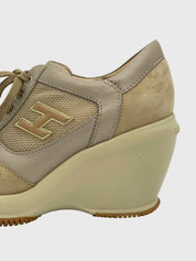 Hogan Attractive Wedge Platform Sneaker EU 37 Beige - Image 5