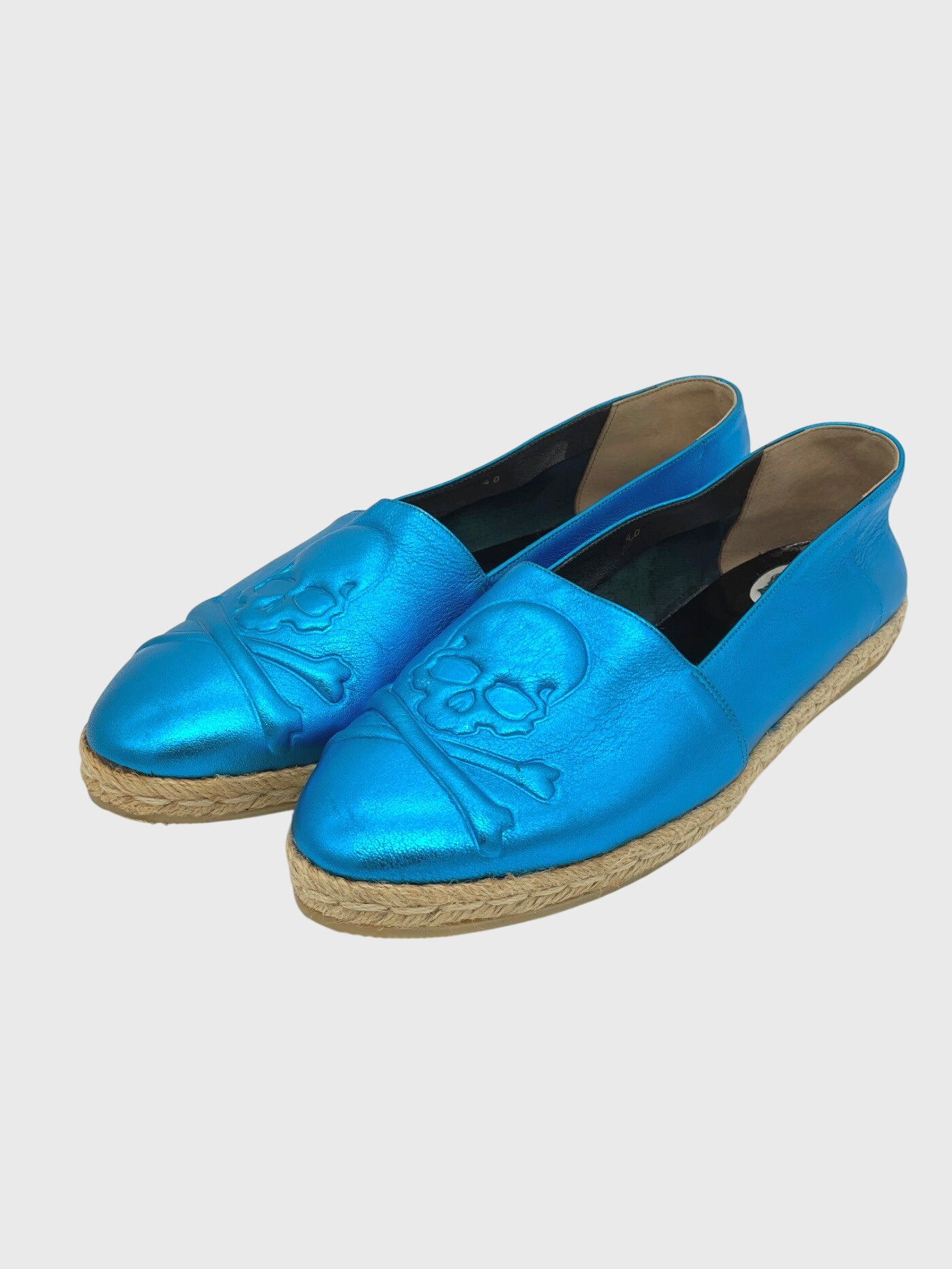 Philipp Plein Skull Espadrille Loafer EU 40 Blau