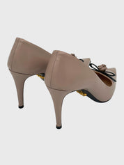 Prada Flower Bow Pointed-Toe Pump EU 40 Beige - Image 4