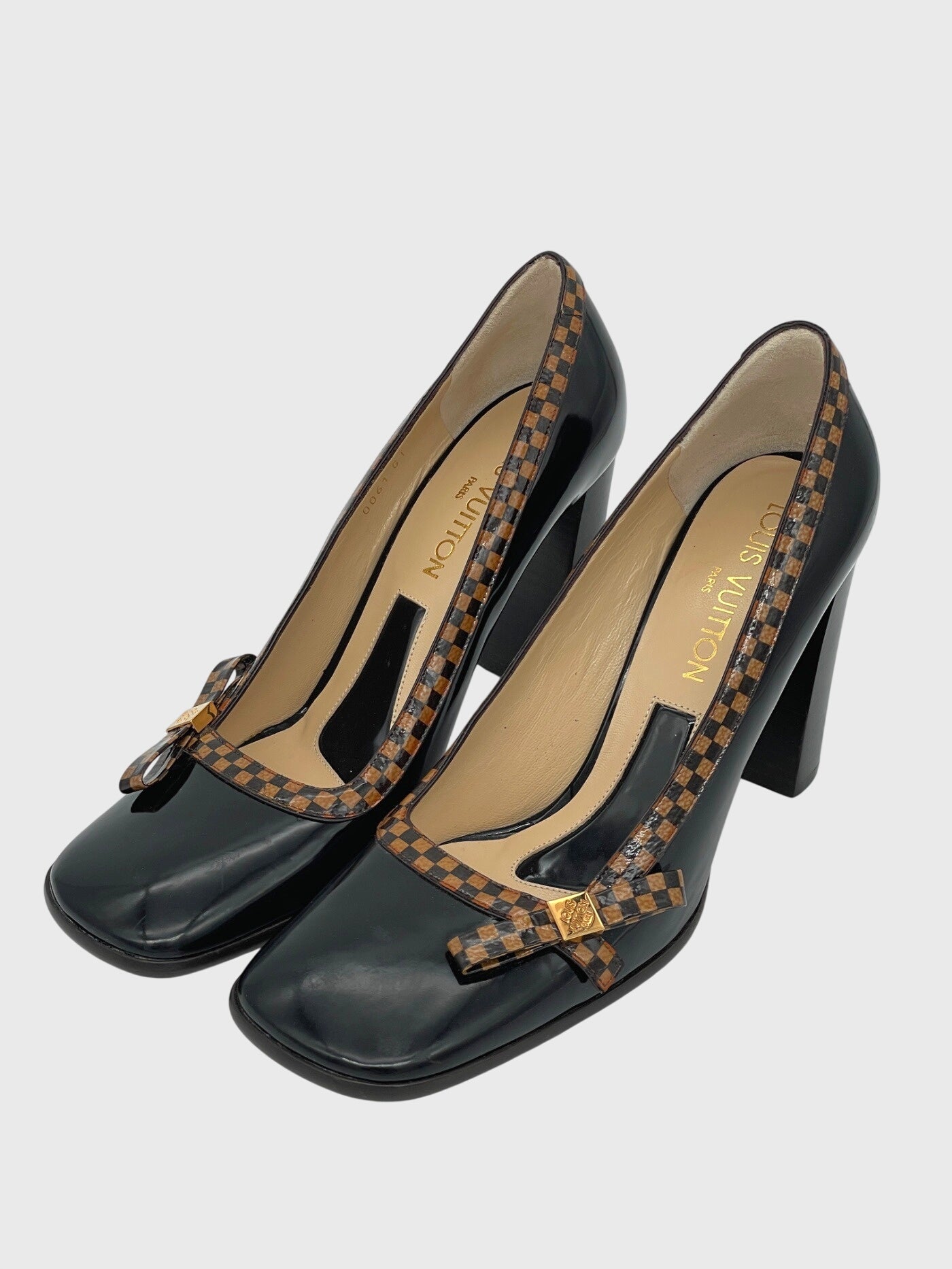 Louis Vuitton Damier Trim Bow Pump EU 38.5 Schwarz - Image 3