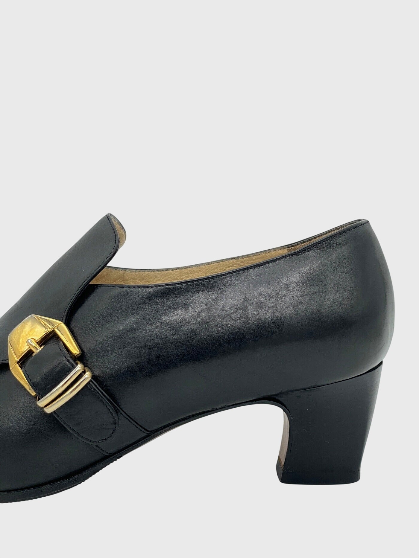 Sergio Rossi Buckle Heel Loafer EU 38.5 Schwarz - Image 5