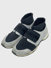 Chanel Glitter Knit Sock High Top Sneaker EU 38 Mehrfarbig