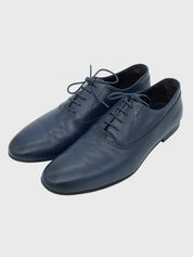 Pollini Laser-Cut Leather Lace-Up Oxford EU 42 Blau