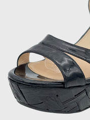 Prada Vernice Sandale mit Absatz EU 39 Schwarz - Image 5