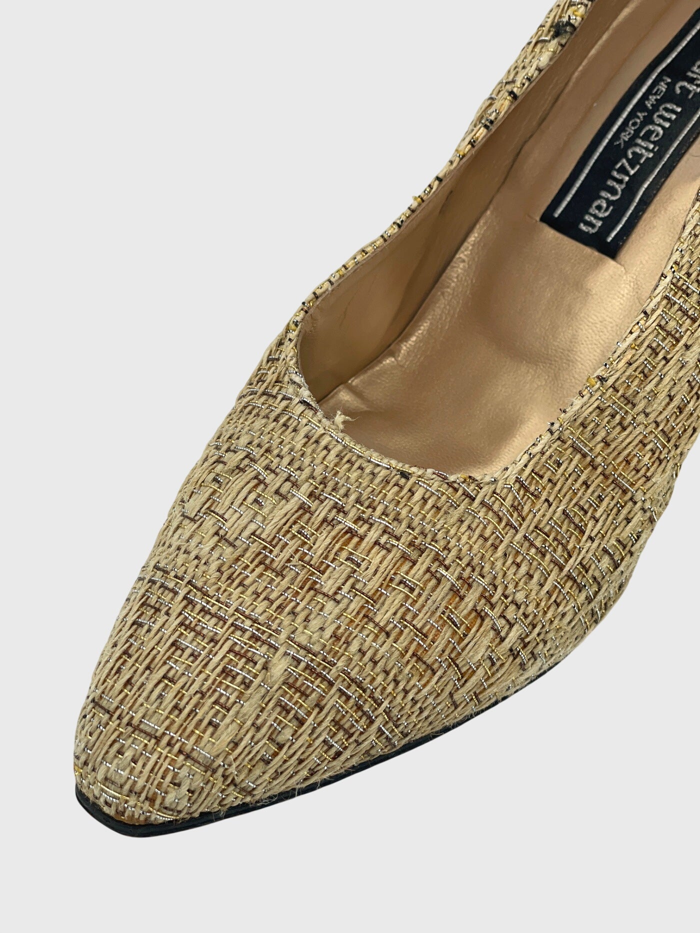 Stuart Weitzman Woven Lame Pump EU 38 Metallic - Image 5
