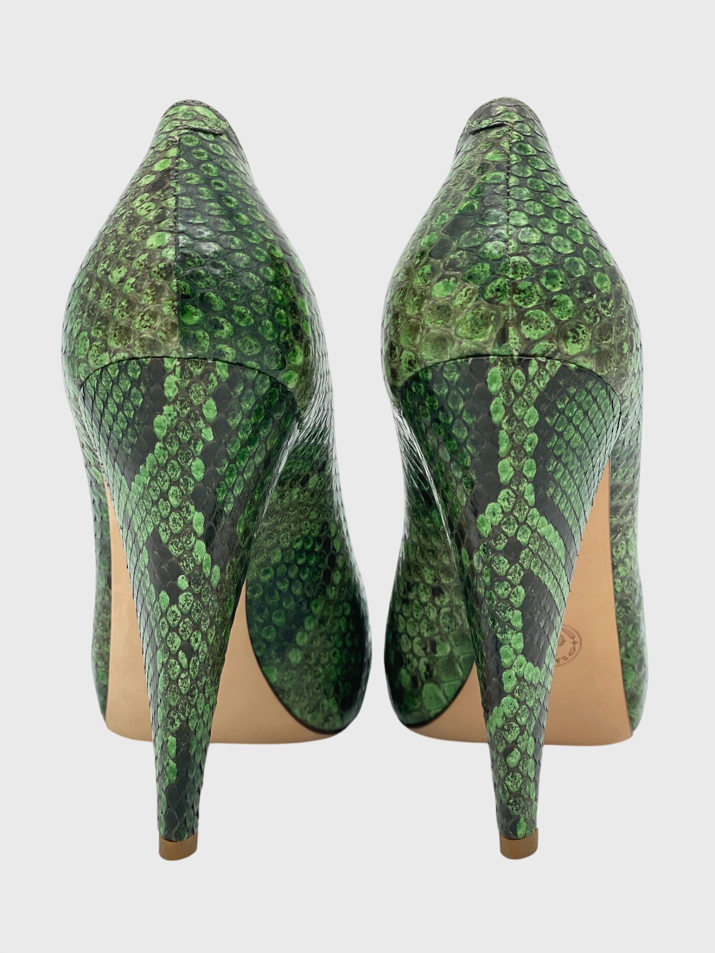 Bally Epika Genuine Python Plateau Pump EU 39.5 Grün - Image 5