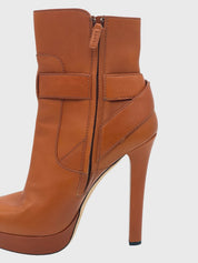 Gucci Leather Platform Ankle Boot EU 39.5 Braun - Image 5
